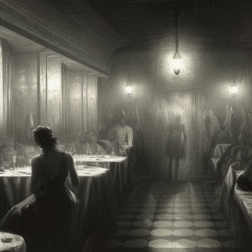 Gothic 1950s Diner Nightmare in Dark Cyberpunk Style