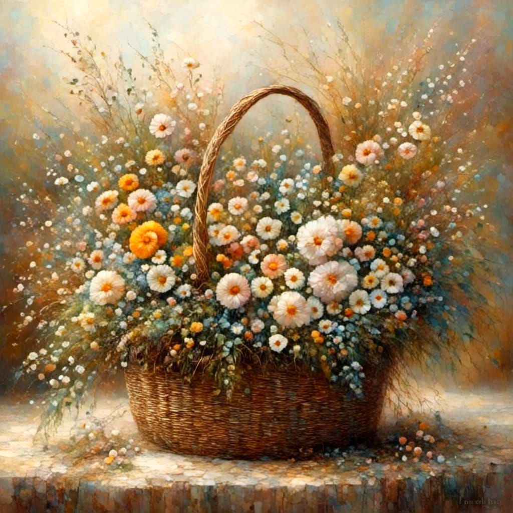 Whimsical Midnight Garden Fern Basket