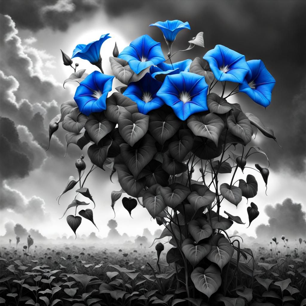 Selective Color Art~Morning glories