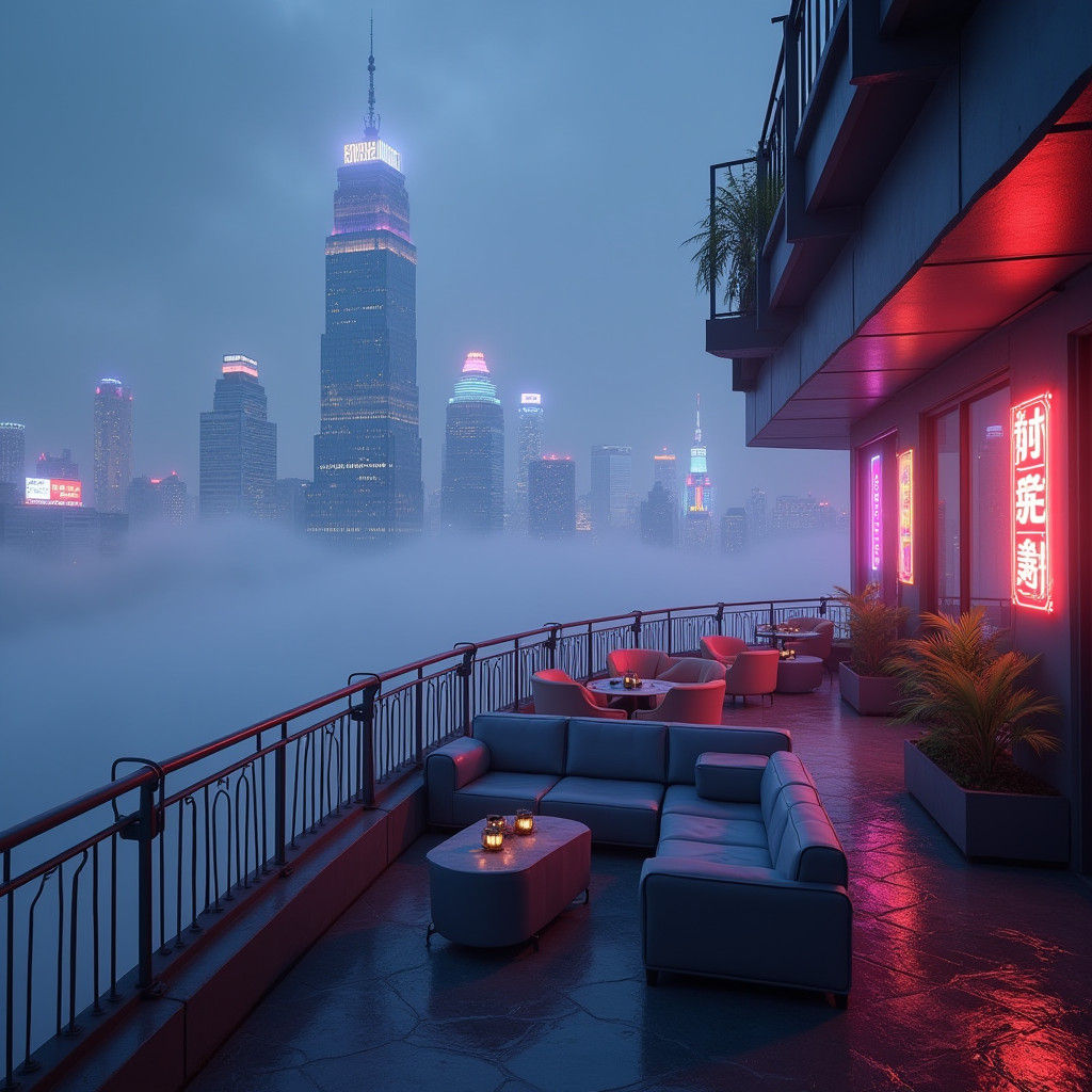 Tranquil Oasis Amidst City Skyscrapers