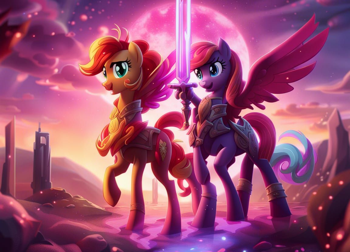 Epic Fantasy MLP Sunset Shimmer and Starlight Glimmer Clash...