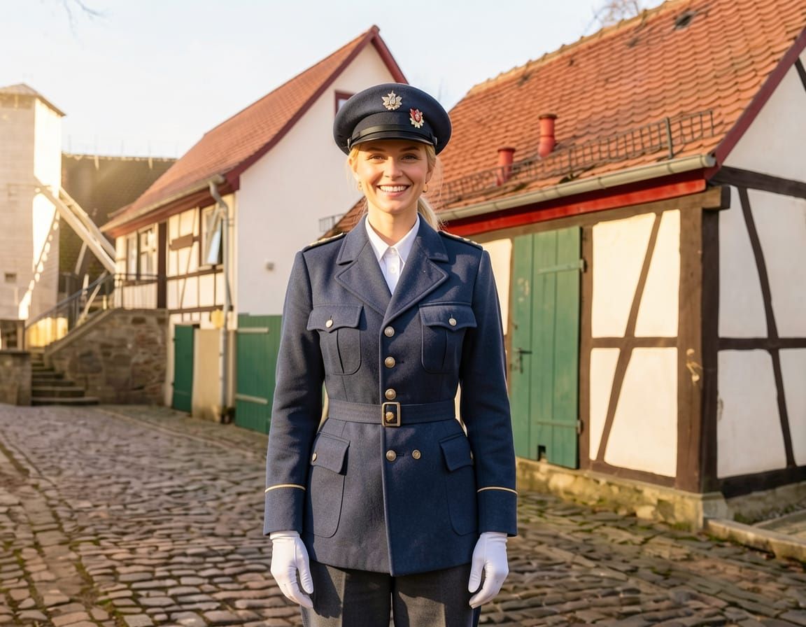 Civil Officer In 1903 Uniform Outside Fountain House