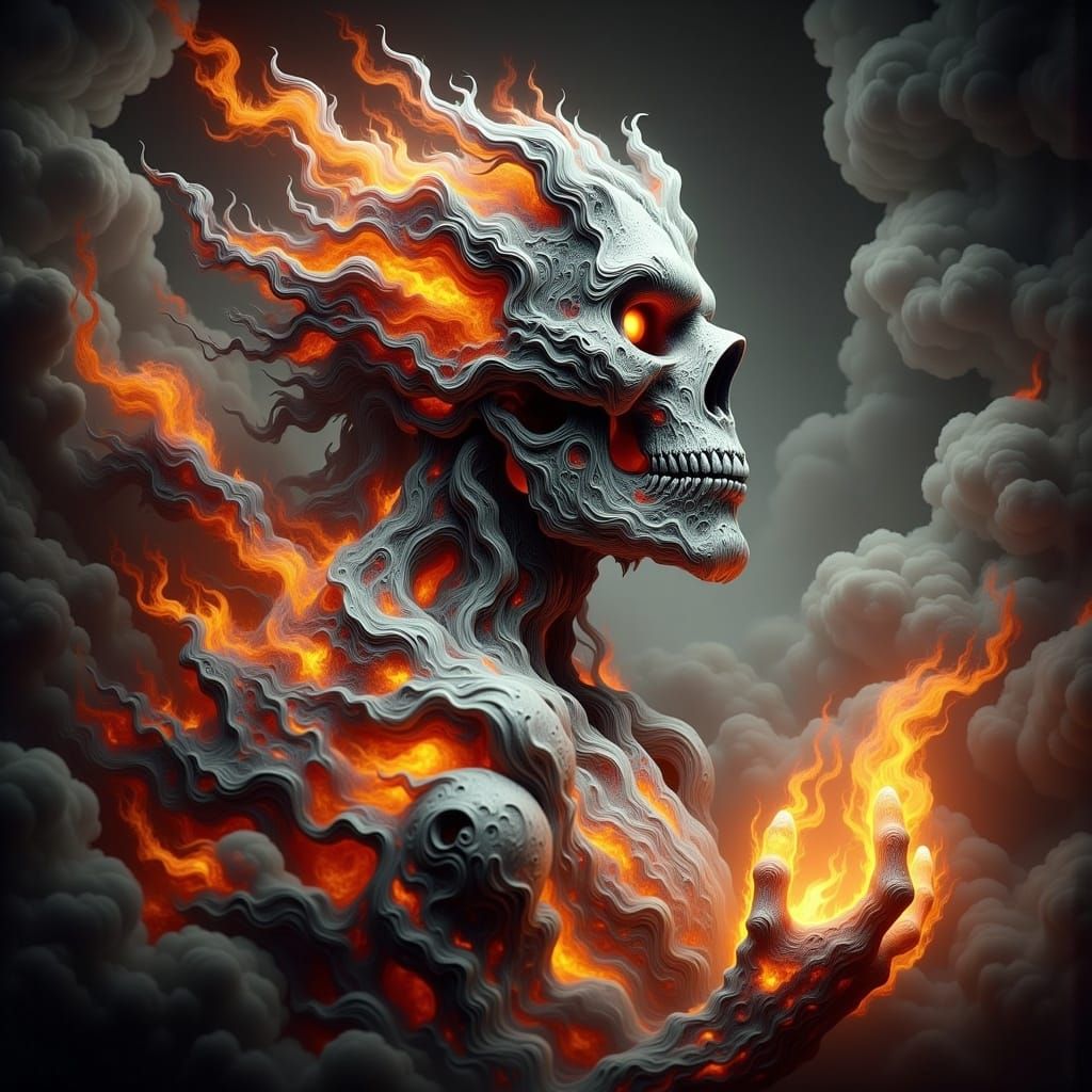 Smokey Landscape in Low-Res Digital Art