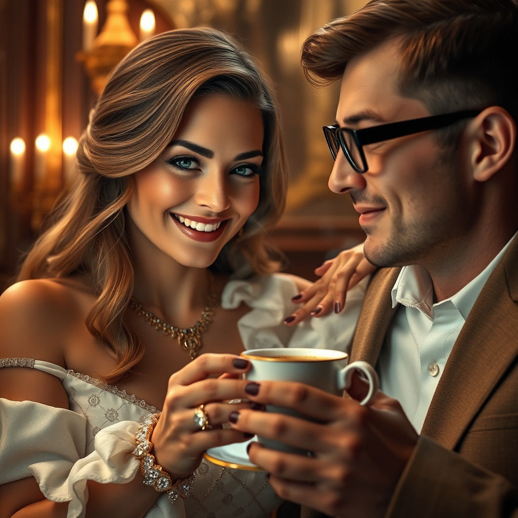 Radiant Russian Woman in Luxurious Rococo Setting