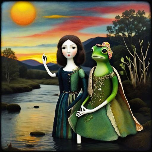 Romantic Sunrise Encounter in a Digital Daguerreotype Art Pi...