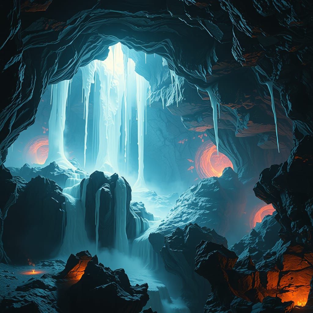 Surreal Goon Cave Illuminated by Ethereal Glow