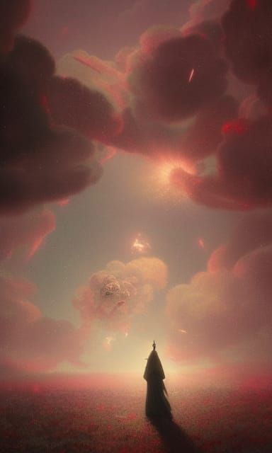 Whimsical Cosmic Dreamscape in Holographic Vibe