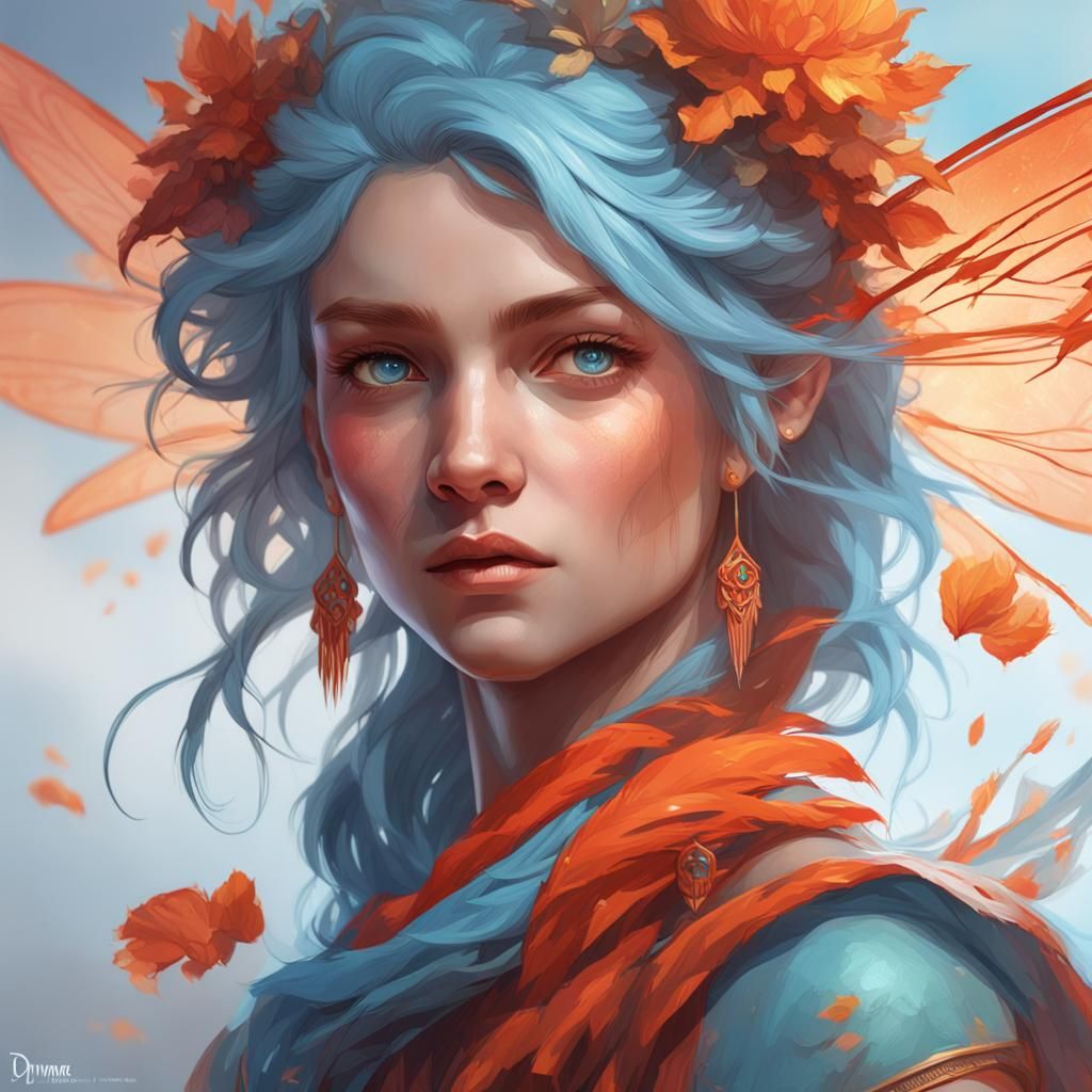 Surreal Fairy in Vibrant Triadic Colors