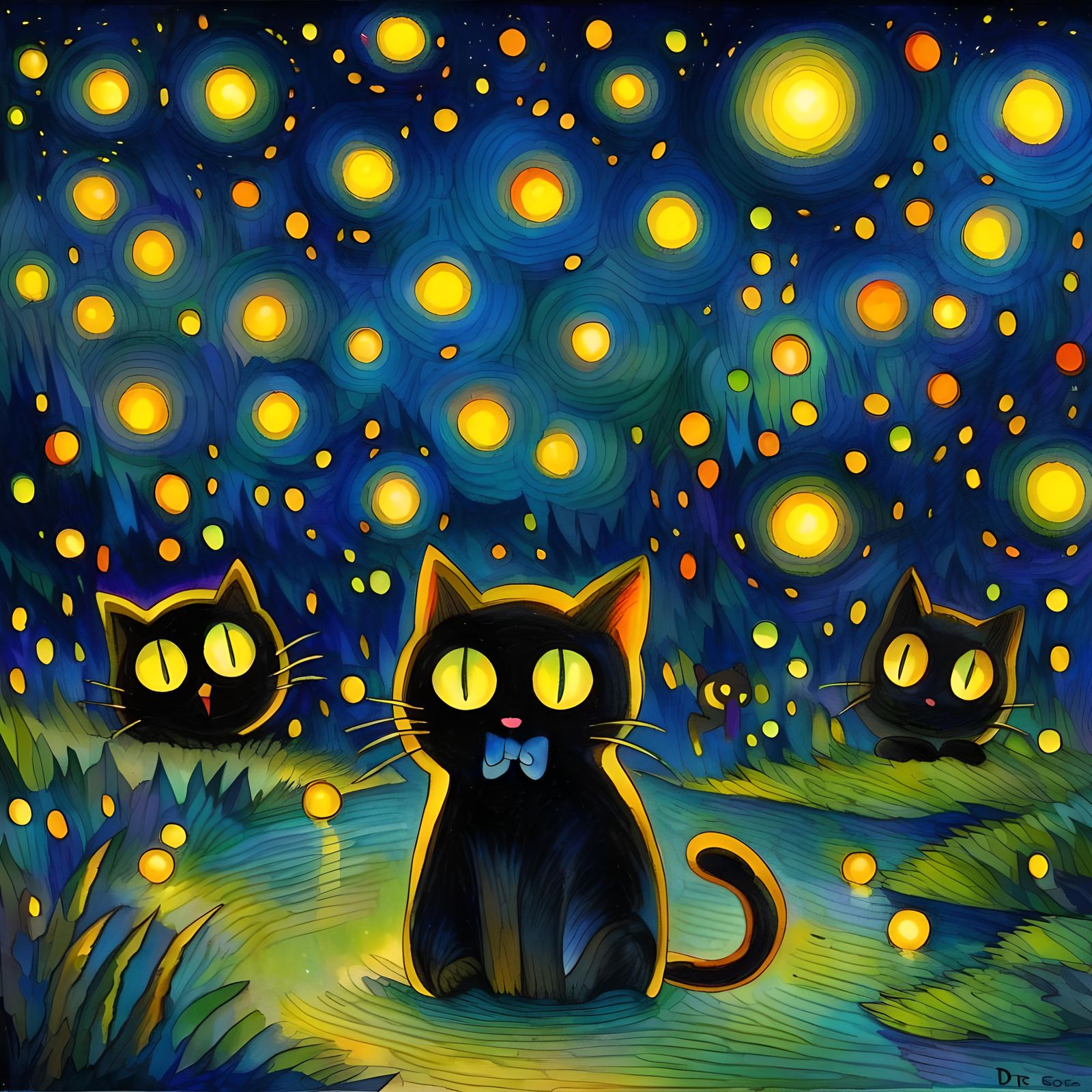 Starry Night With KITTENS!