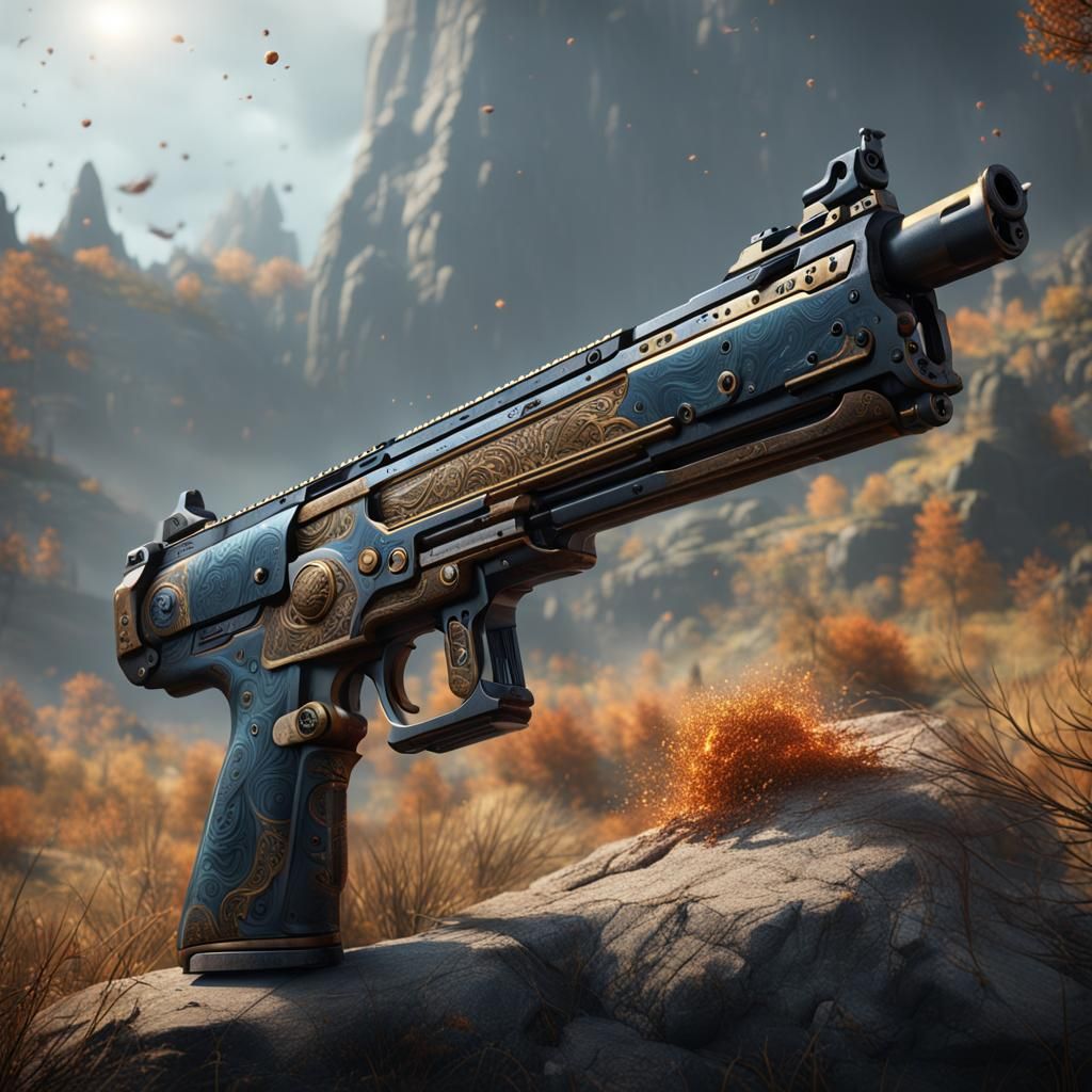 Fantastical Fantasy Gun in Vivid Colors