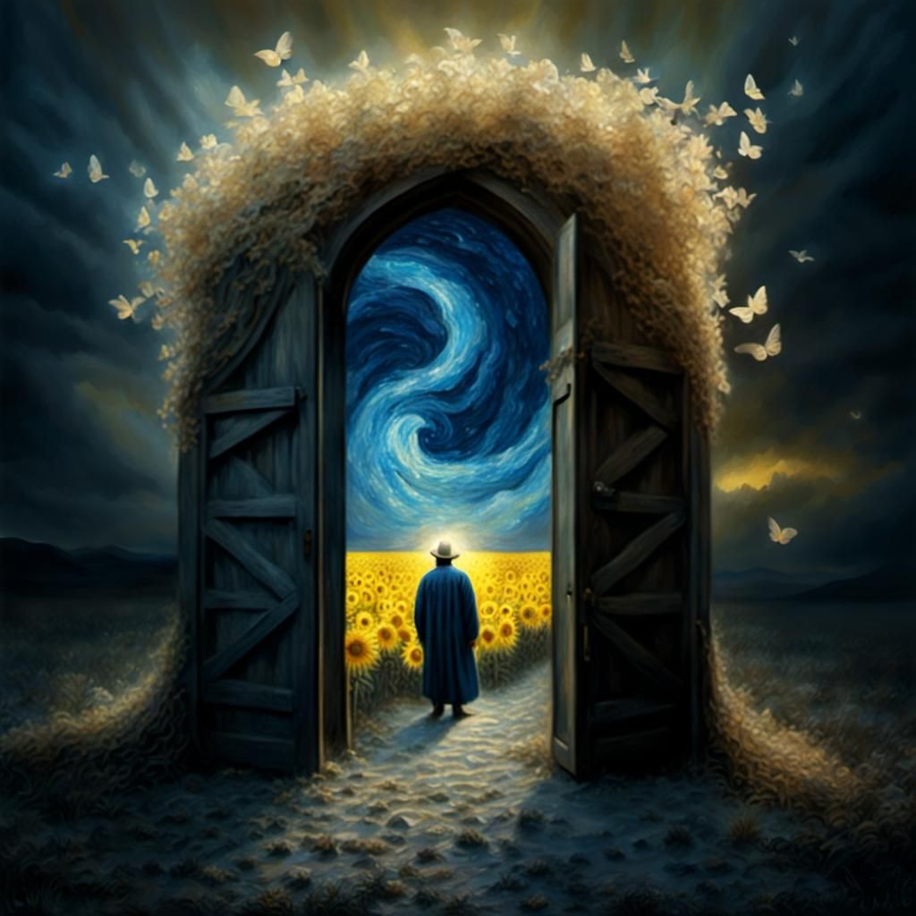 Glowing Gateway to the Afterlife in Magical Realism
