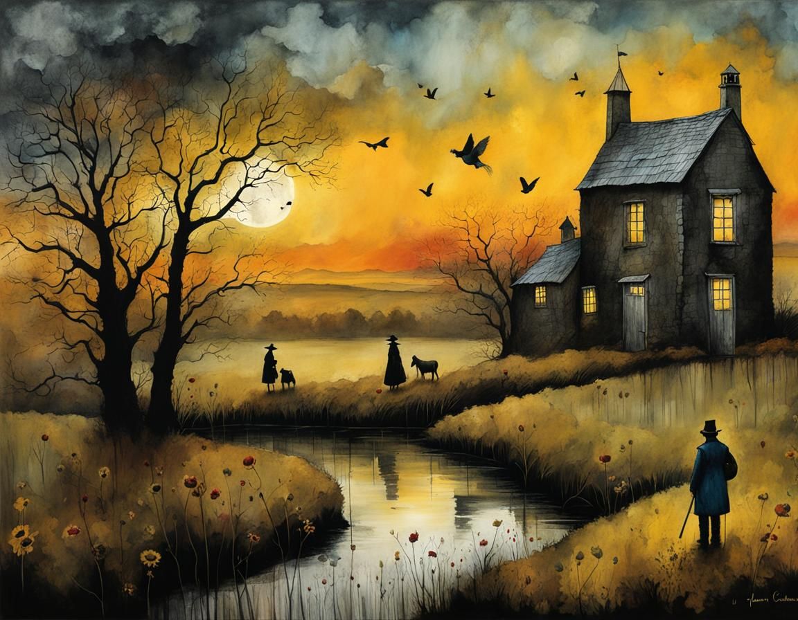 A Futuristic Landscape in Whimsical Illustration Style