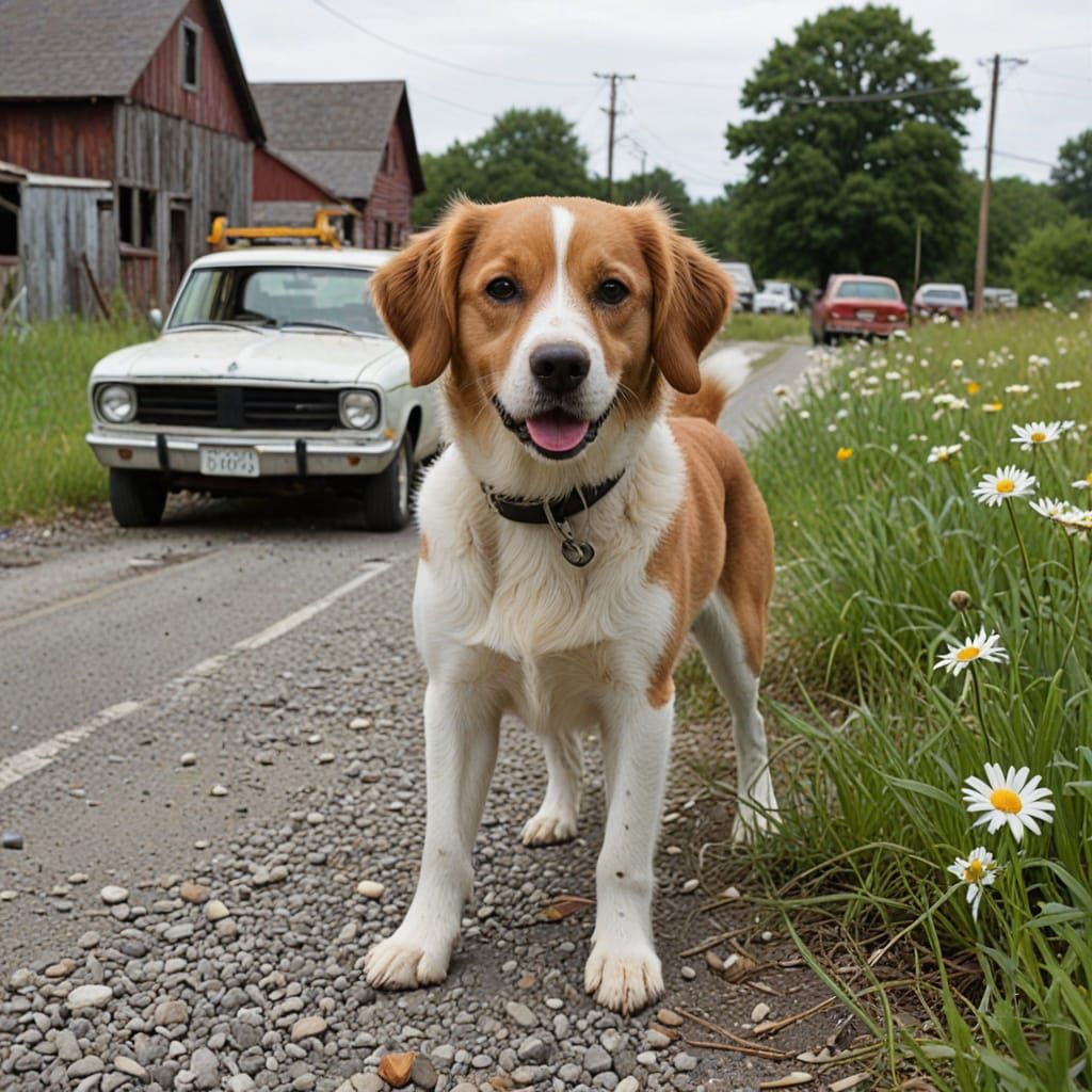 Abstract 'D' Composition: Dog, Daisy, Distraction