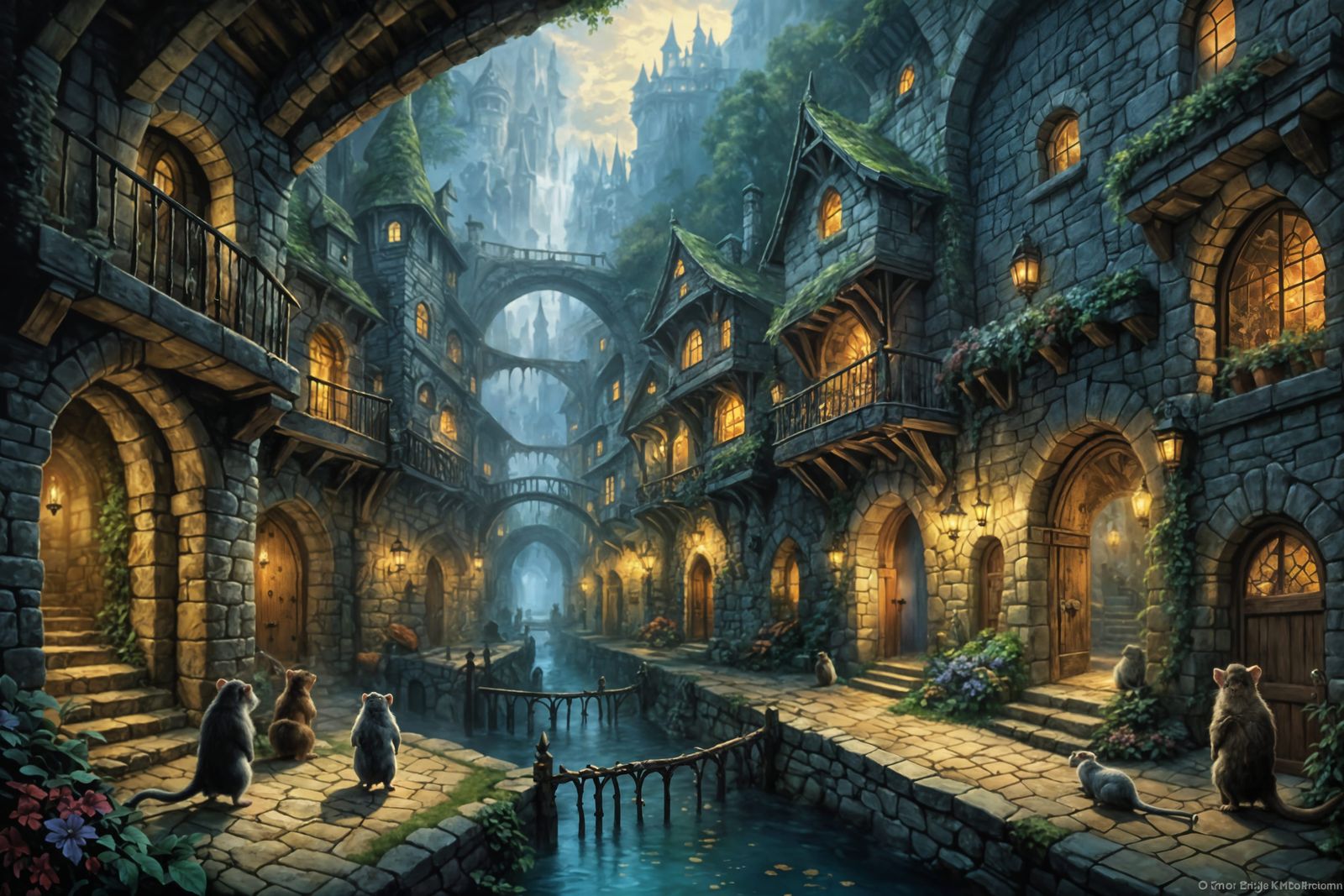 Fantasy Rats in Whimsical Misty Dungeon