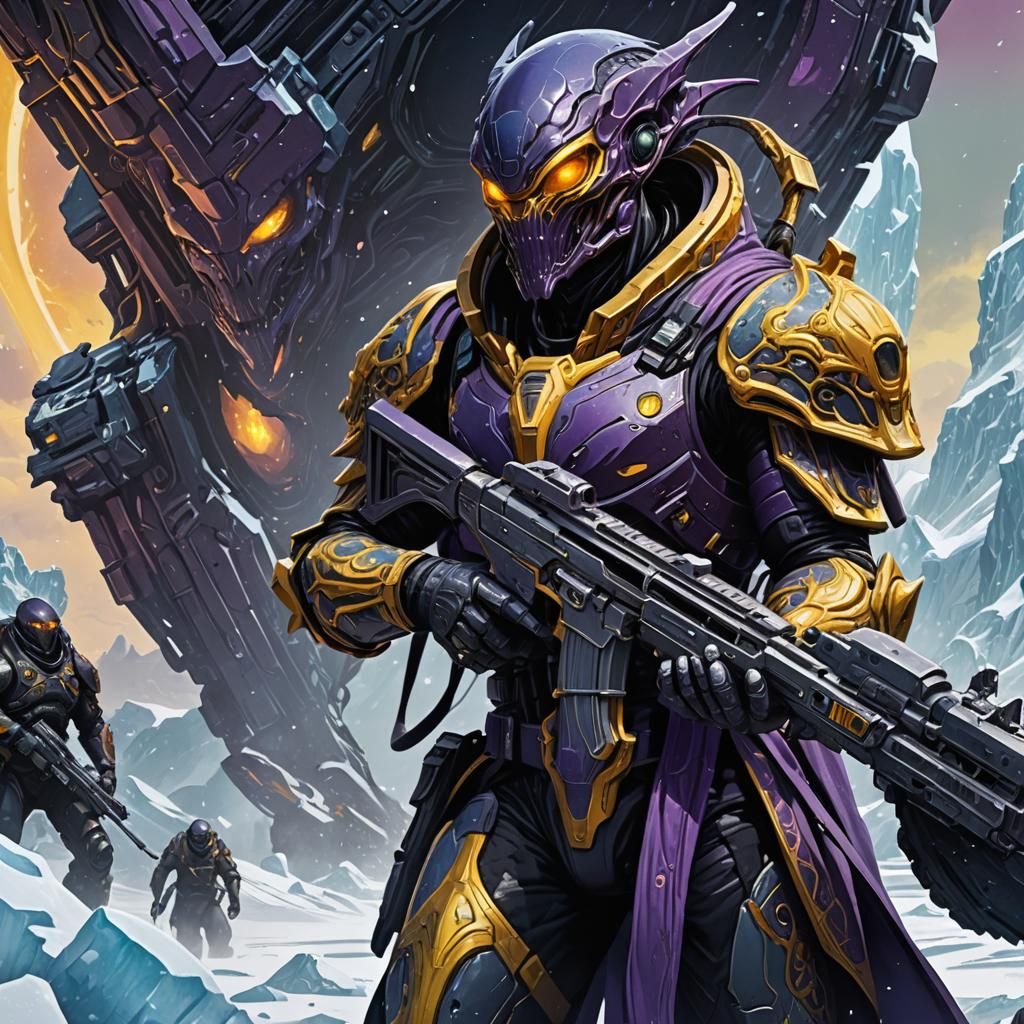 Onyx Guard-Alien Invades Antarctica in Dark Fantasy