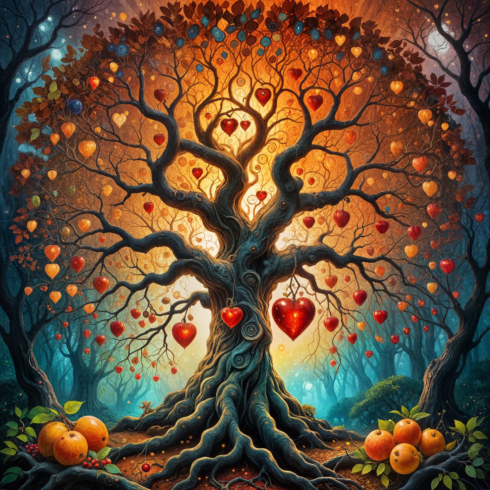 Mystical Ancient Tree of Wisdom and Manifestation