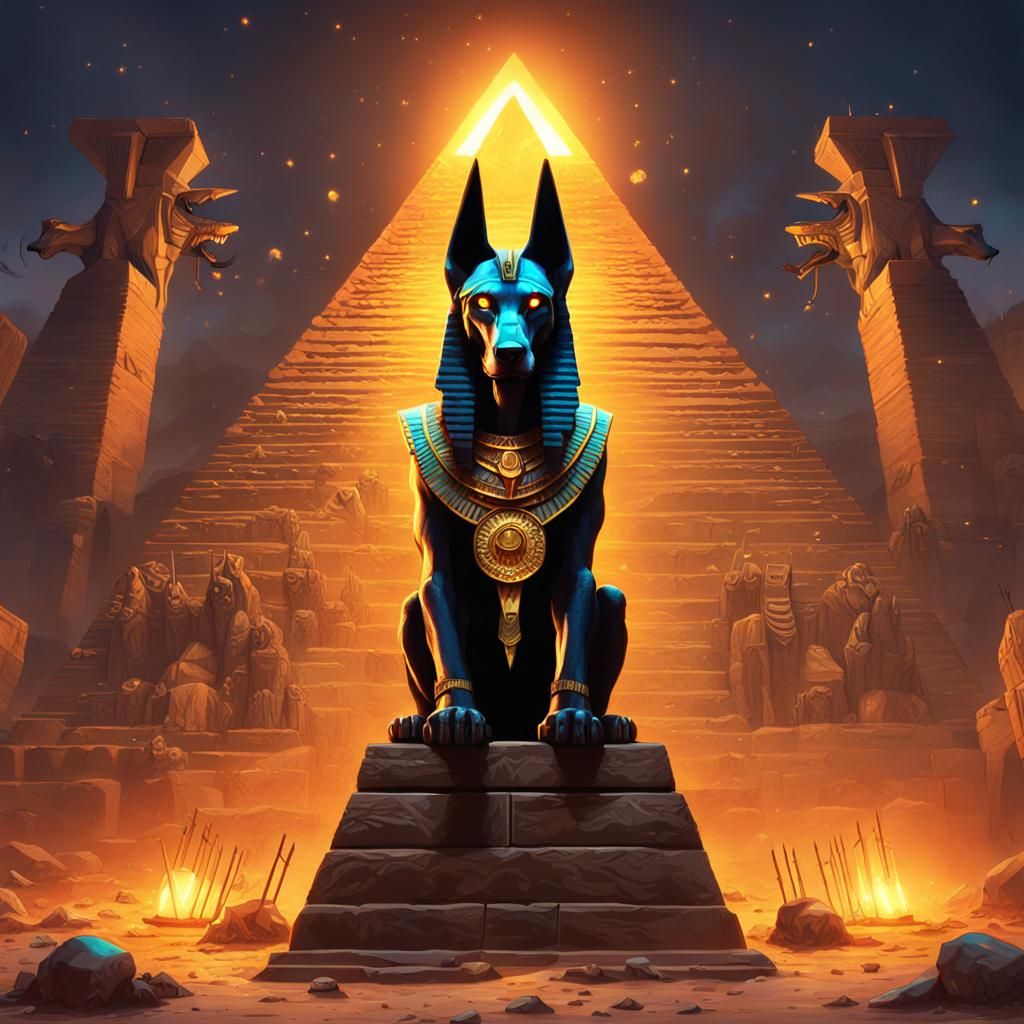Anubis Guardian of the Pyramid in Cinematic Hyperrealism