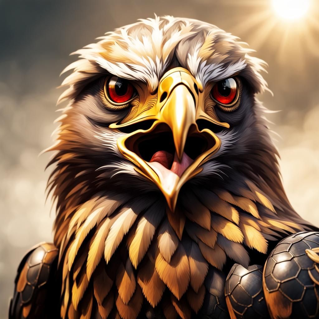 Screaming Steampunk Warrior in Tartan, a Dark and Menacing F...