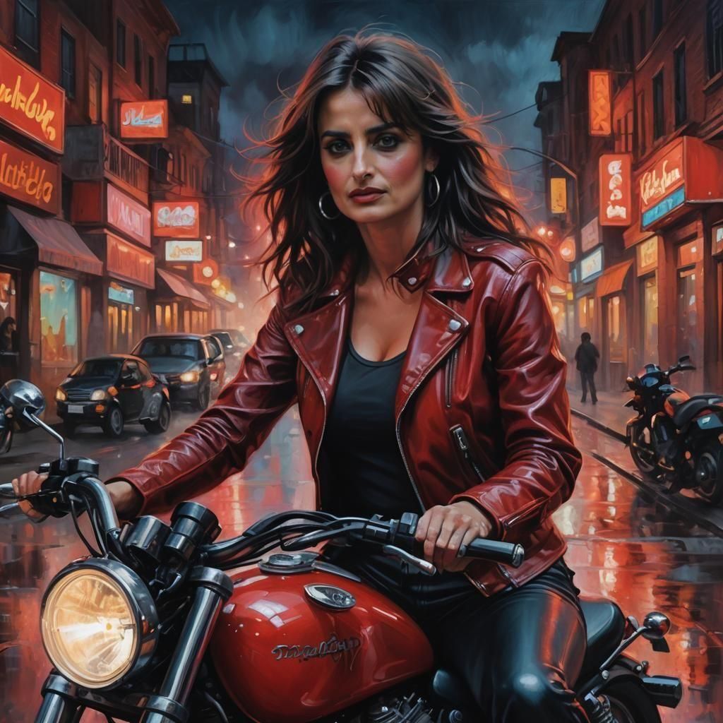 Penelope Cruz as Edgy Biker Chick