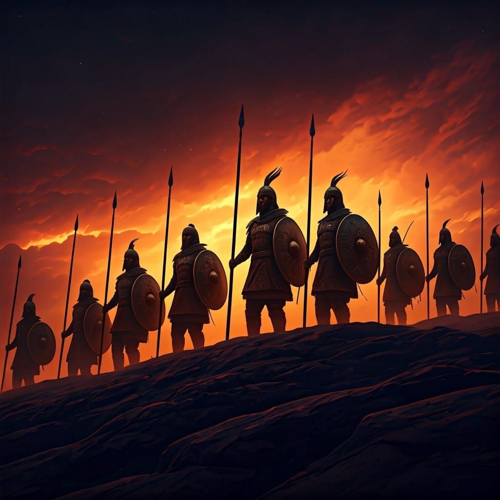 Ancient Warriors Stand Unite in Epic, 8k Sci-Fi Landscape