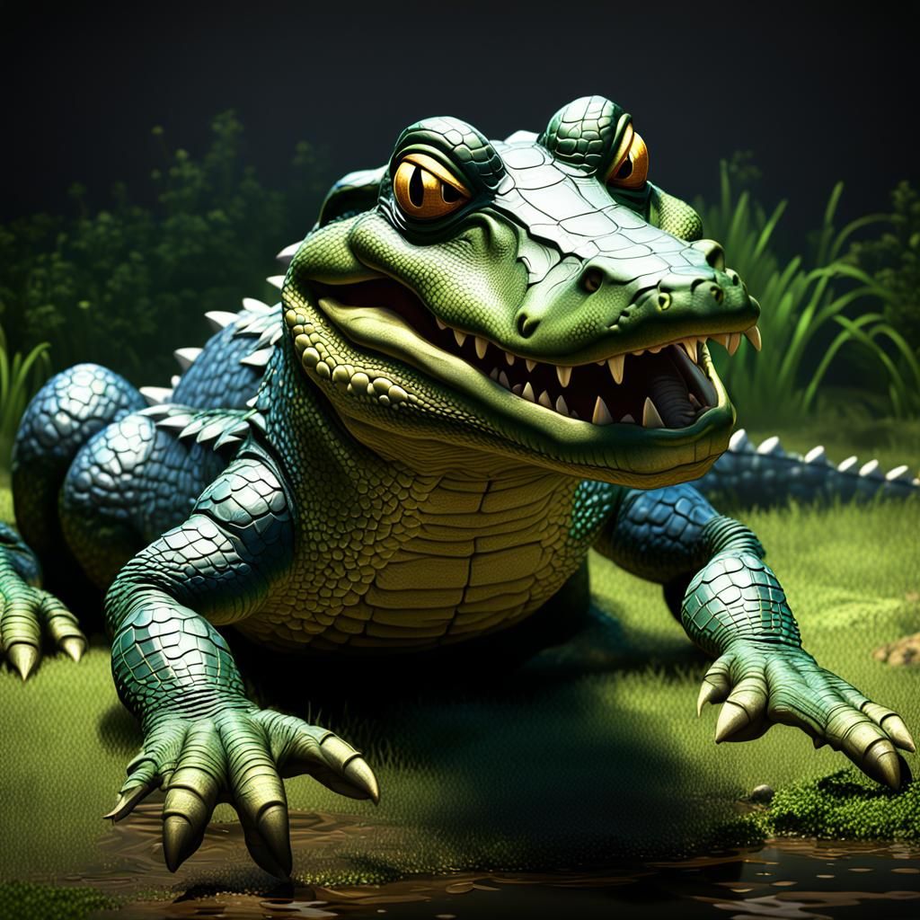 Gator in Cyberpunk Shadow