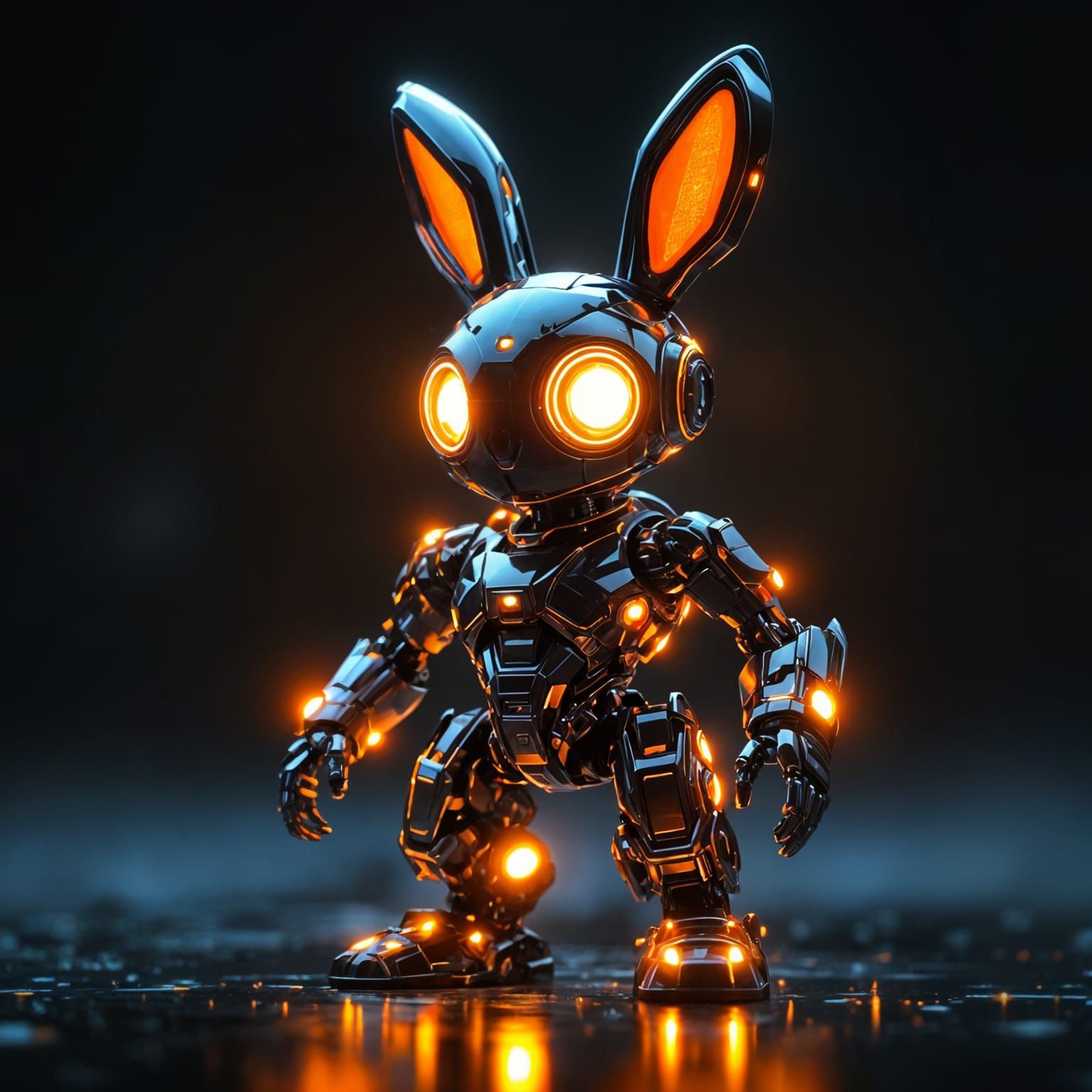 Cybernetic Rabbit Masterpiece in Futuristic Environment