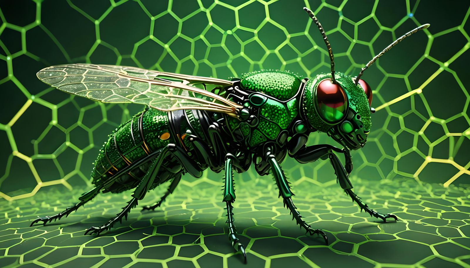 Gelatinous Green Hornet in Neon Hues