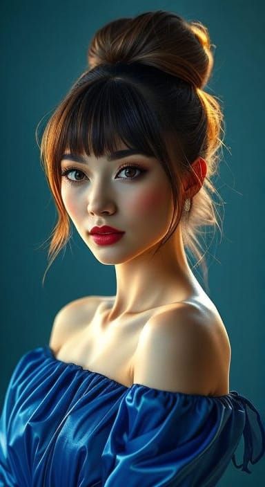 Brunette Woman Portrait in Ultra Detailed Style