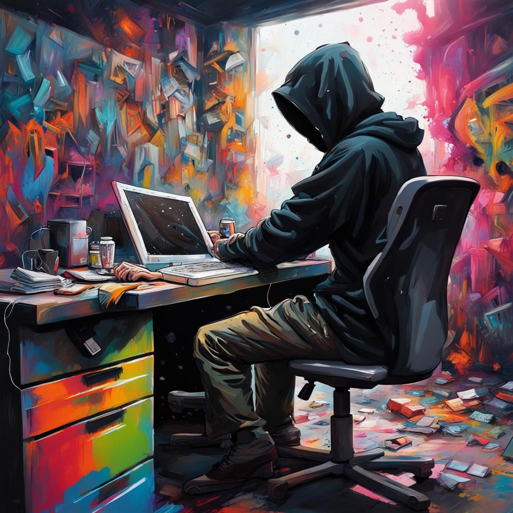 Dark Figure in Void: Graffiti Art of Unformed Ideas