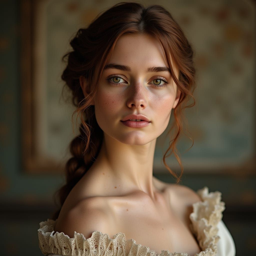 Young Woman in Regency Era Costume