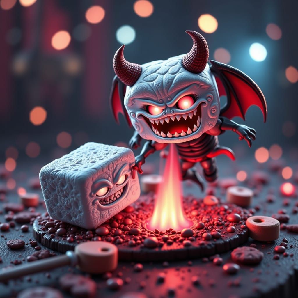 Chibi Marshmallow Demons with Sharp Teeth
