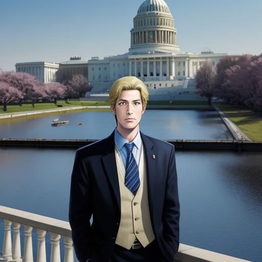 Country Gentleman in Anime-Inspired Washington DC Scene