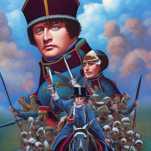 Napoleon's Invasion in Comic Book Art Style