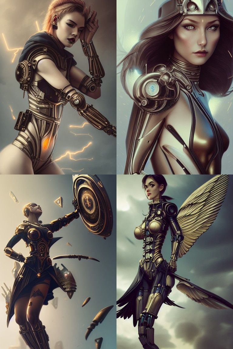 Hyper-Realistic Valkyrie Portrait in Dieselpunk Style