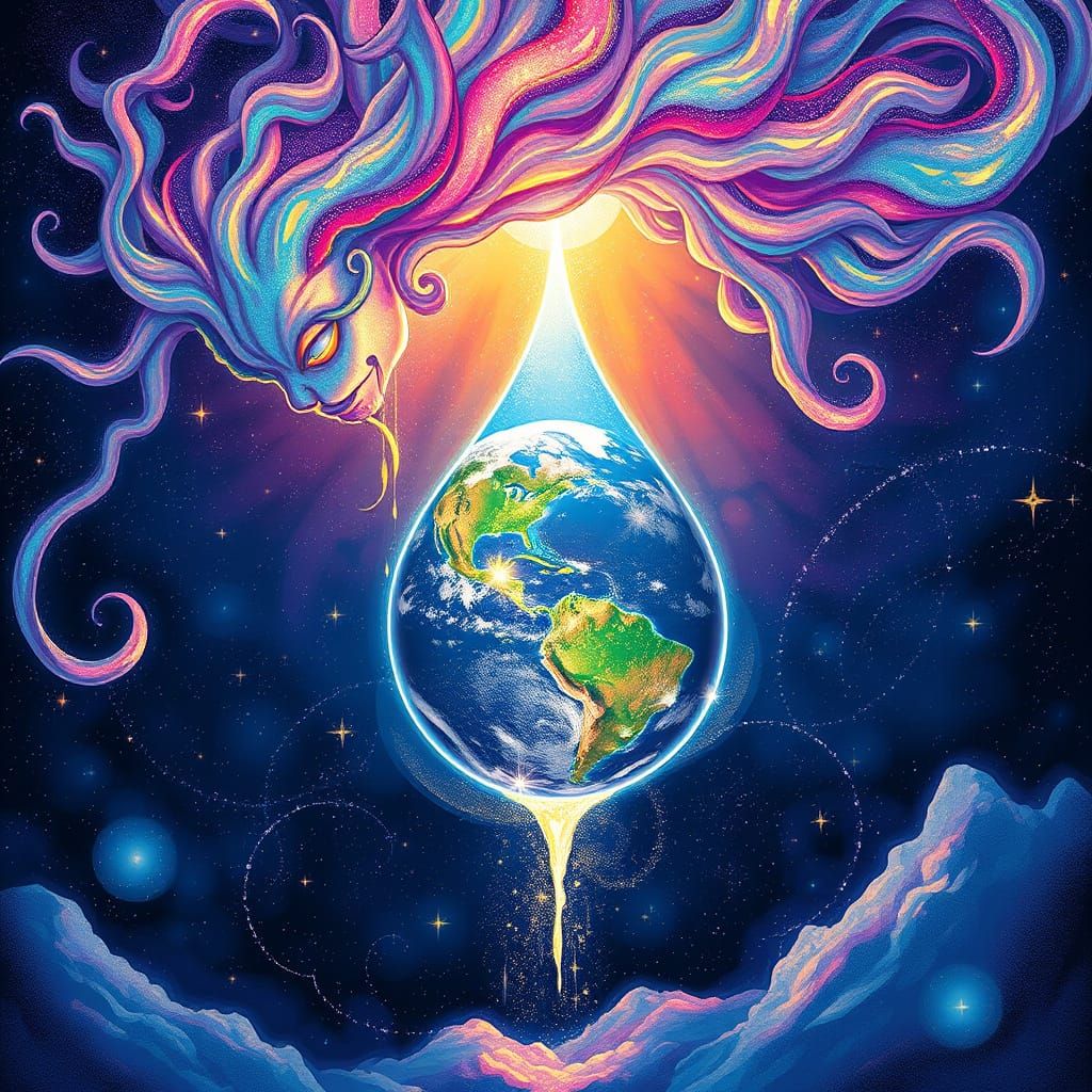 Ethereal Cosmic Birth of a Luminous Earth