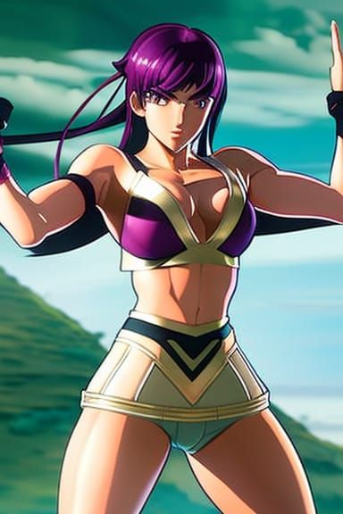 Hyperrealistic Anime Goddess in Futuristic Bikini Pose