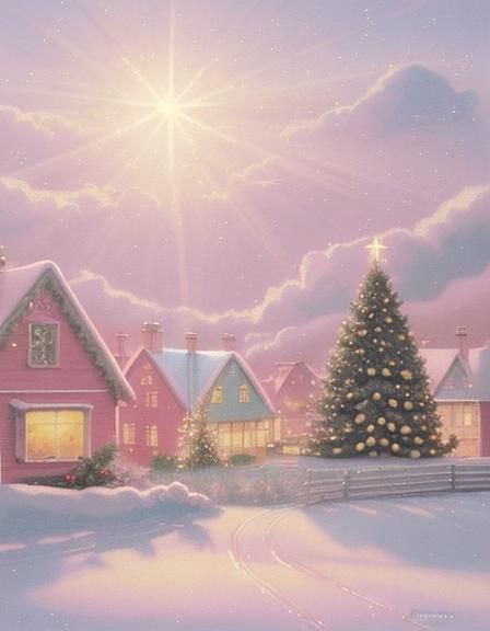 Winter Wonderland in Pastel Pink Gouache