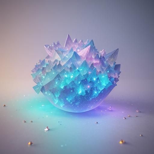 Glowing Calcite Sprite in Soft Pastel Colors