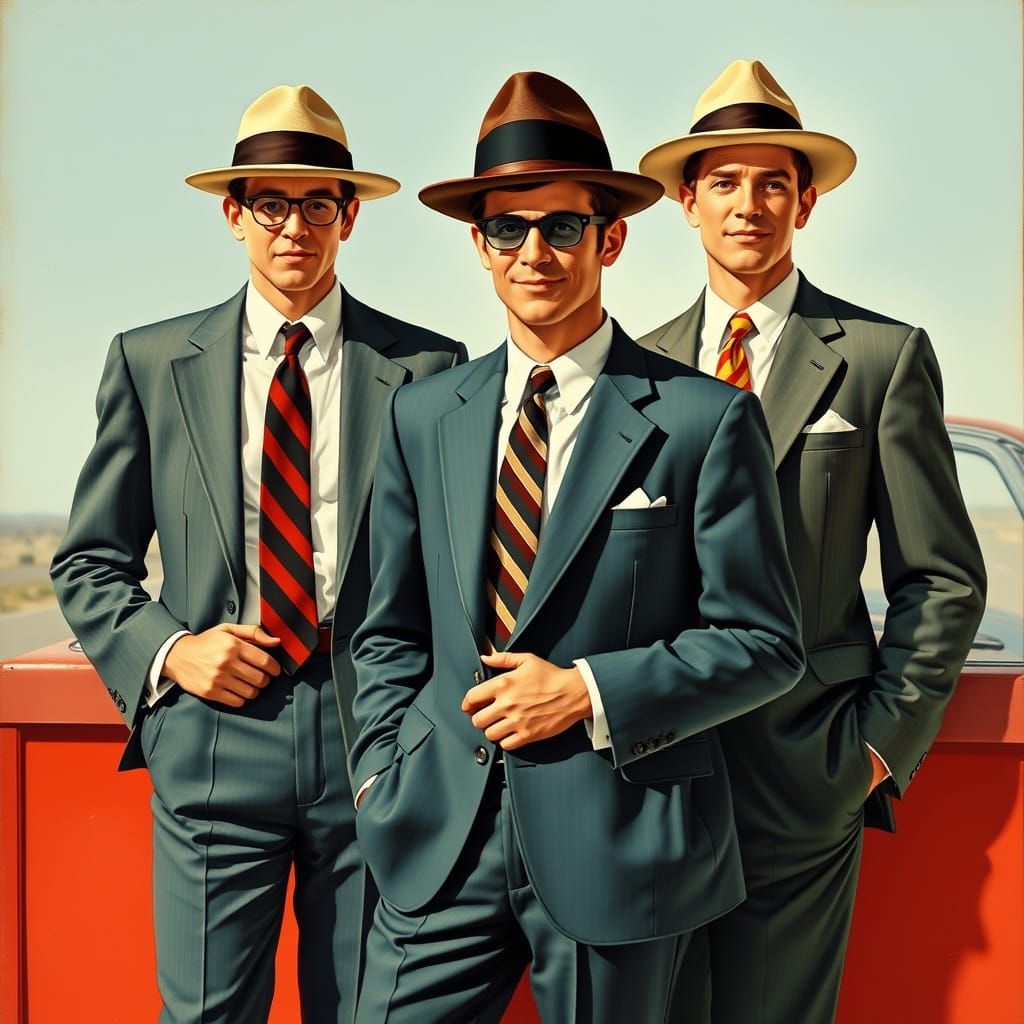Men's 1950s Fashion in a Retro Style
