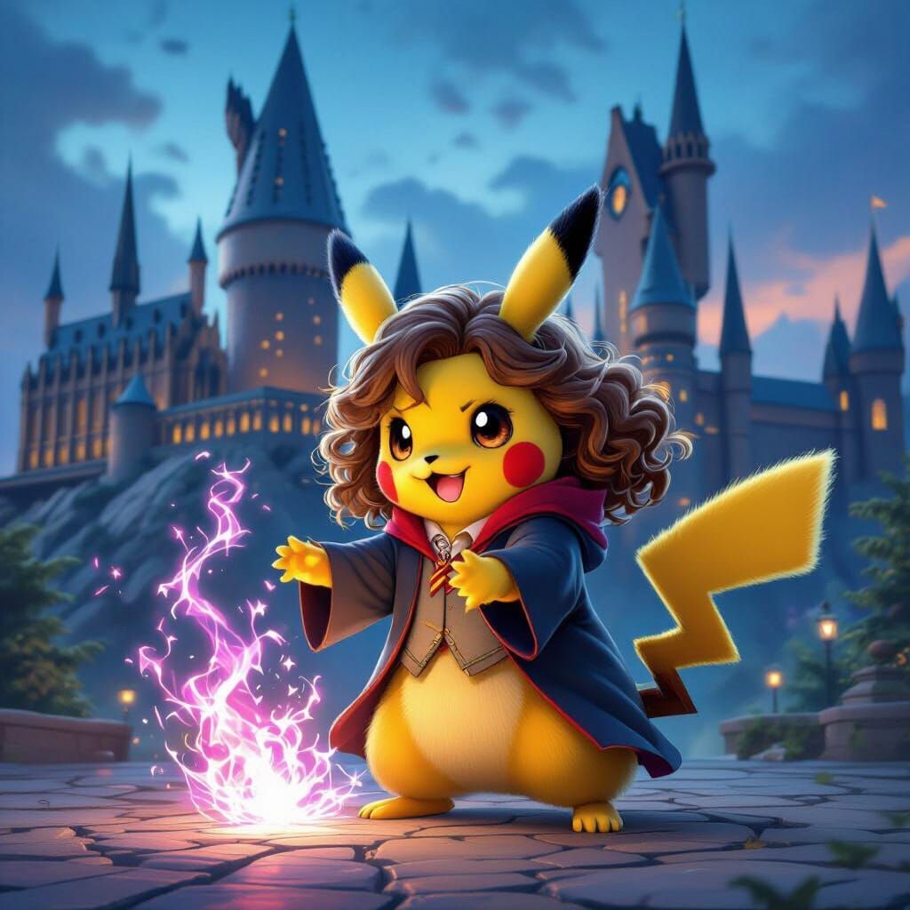 Hermione Pikachu Casts Spell Before Hogwarts