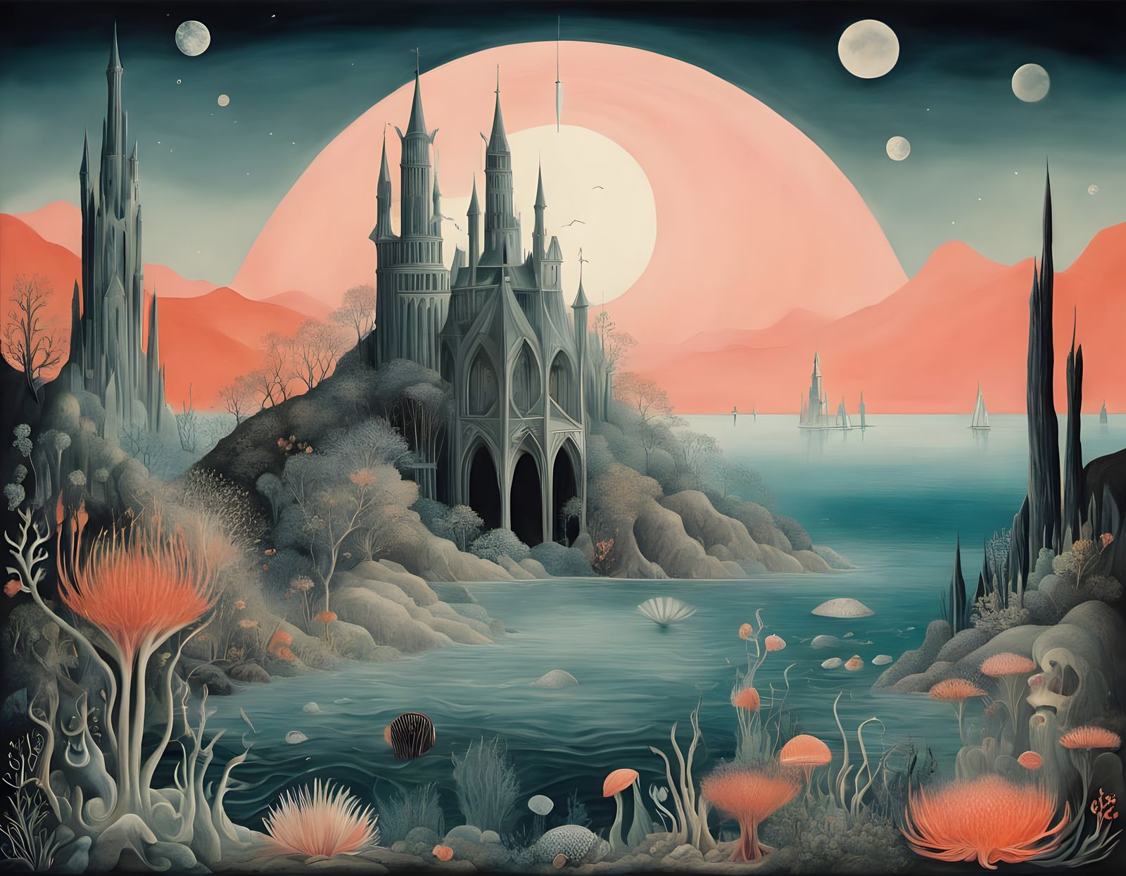 Surreal Coral Cathedrals Undersea: a Poetic Vision