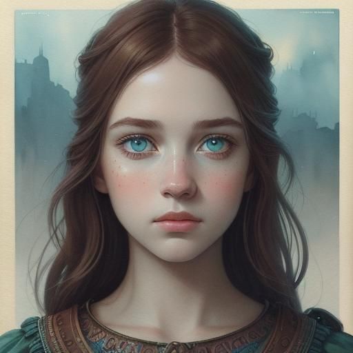 Childlike Beauty Unfolds from Watercolor Newspaper