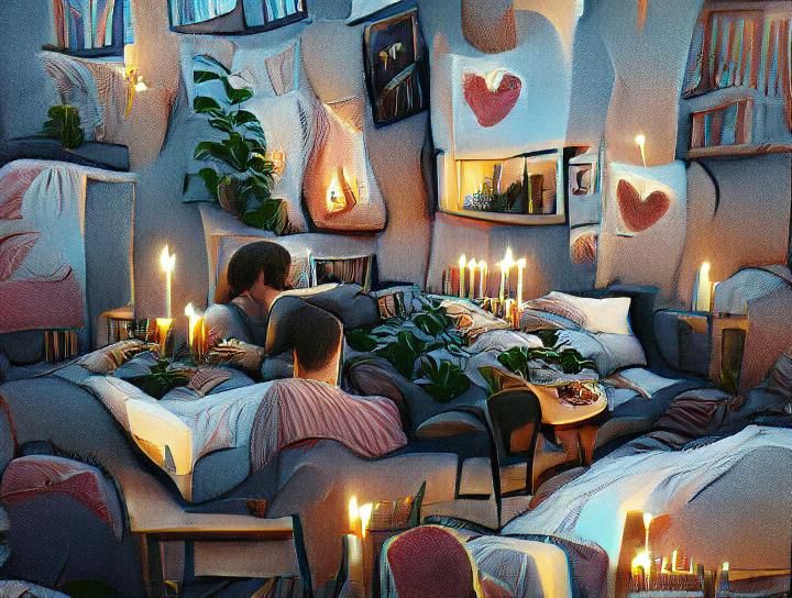 Cozy Intimacy in a Warmly Lit Apartment
