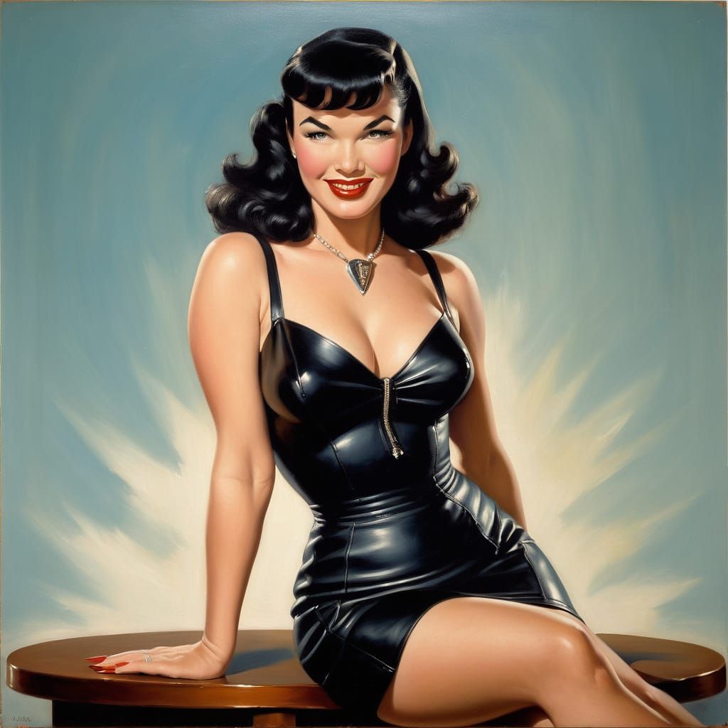 Bettie Page in Impressionistic Portrait by Vargas