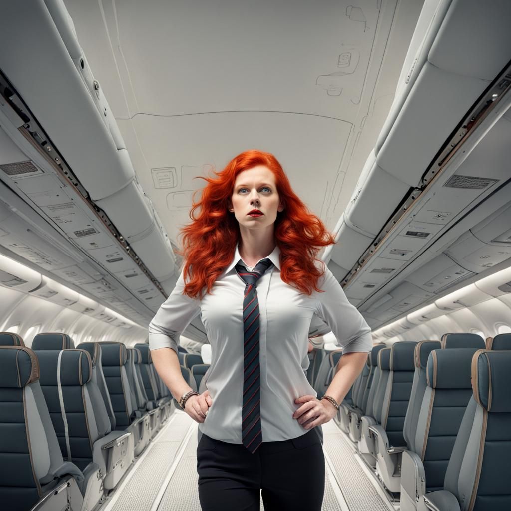 Gigantic Red Headed Goddess Rises Above the Earth