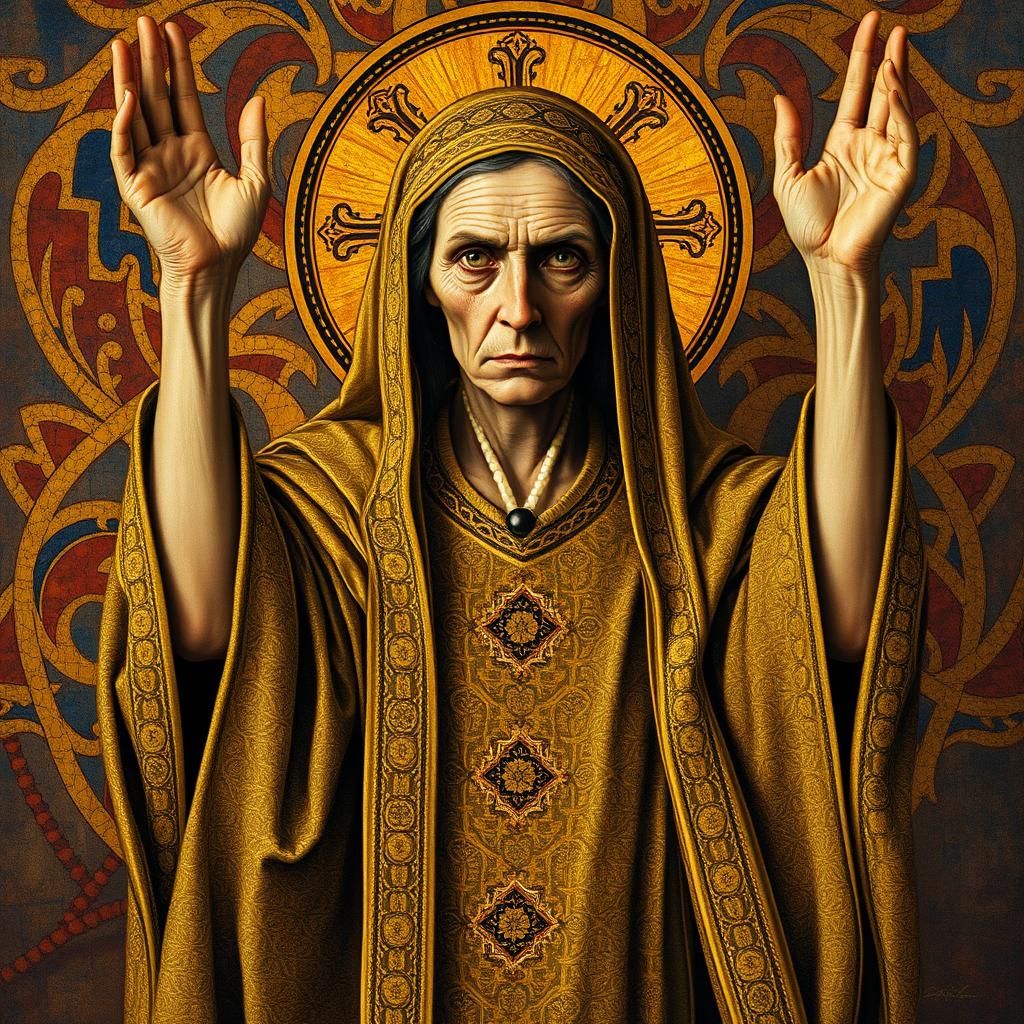 Byzantine Mystic in Golden Embroidery