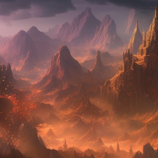 Luxurious Chocolate Fantasy Scene in Deep Color and Intricat...