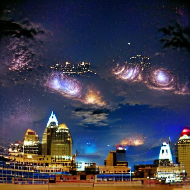 Nebulae Dance Across the Urban Skyline