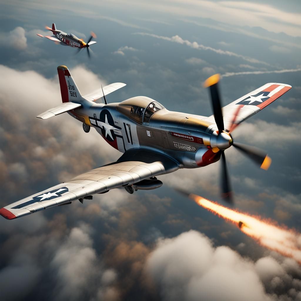 Vibrant WWII Fighter Soars Through Fantastical Skies
