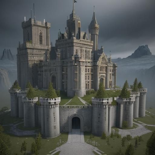 Epic Royal Castle in 3D Videogame Style